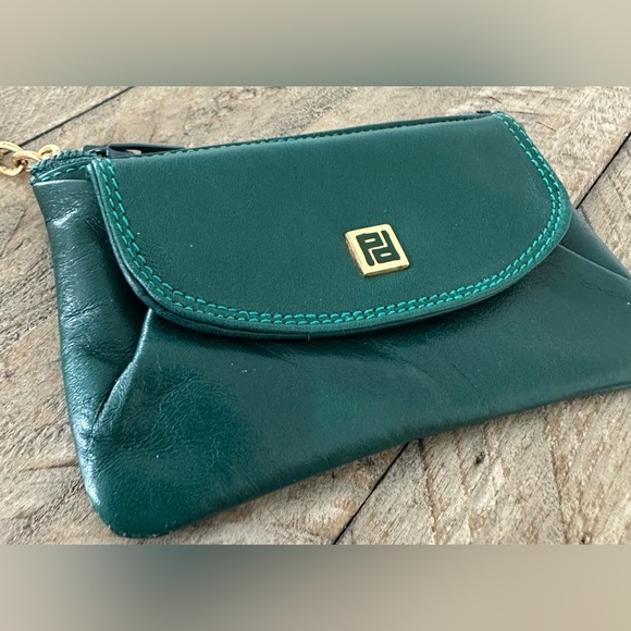 Vintage peruzzi Green Leather Keychain Wallet - Picture 2 of 7